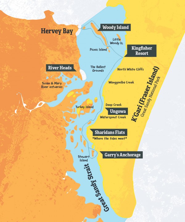 Sandy Strait cruise map